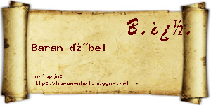 Baran Ábel névjegykártya