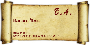 Baran Ábel névjegykártya