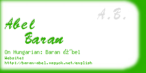 abel baran business card